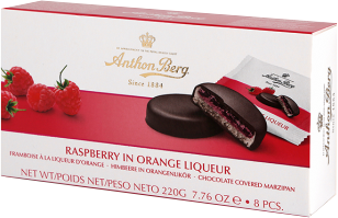 Anthon Berg Raspberry in Orange Liqueur 220g 8pc